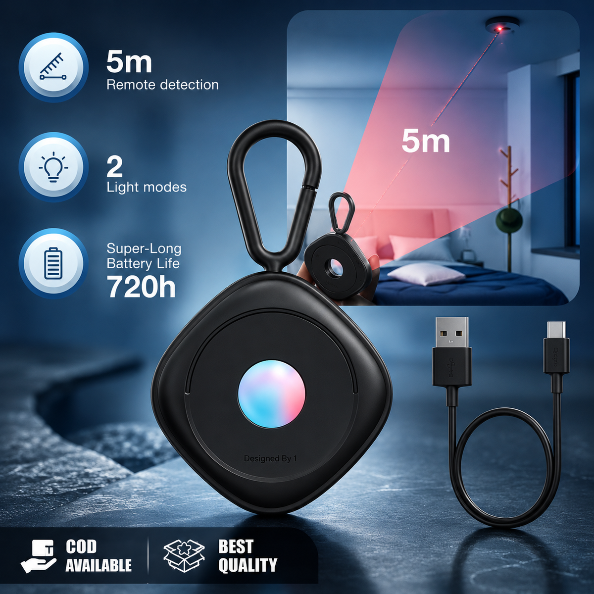 🔒 Baseus™ PrivacyGuard Camera Detector – Protect Yourself Anywhere